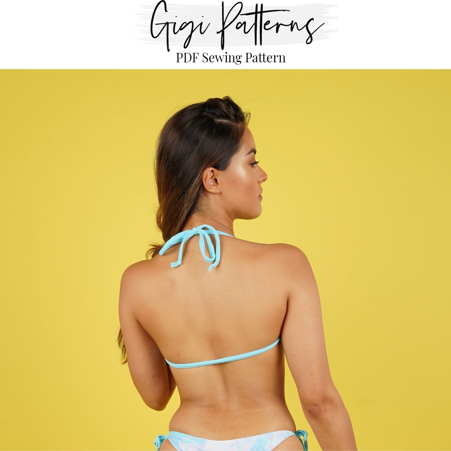 PDF Swimsuit Pattern Drawstring Bandeau Bikini Top Pattern XS-5XL