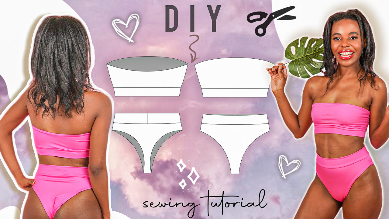 DIY Bandeau Bikini Top | High Cut Bikini Bottom + Patterns @GigiPatterns