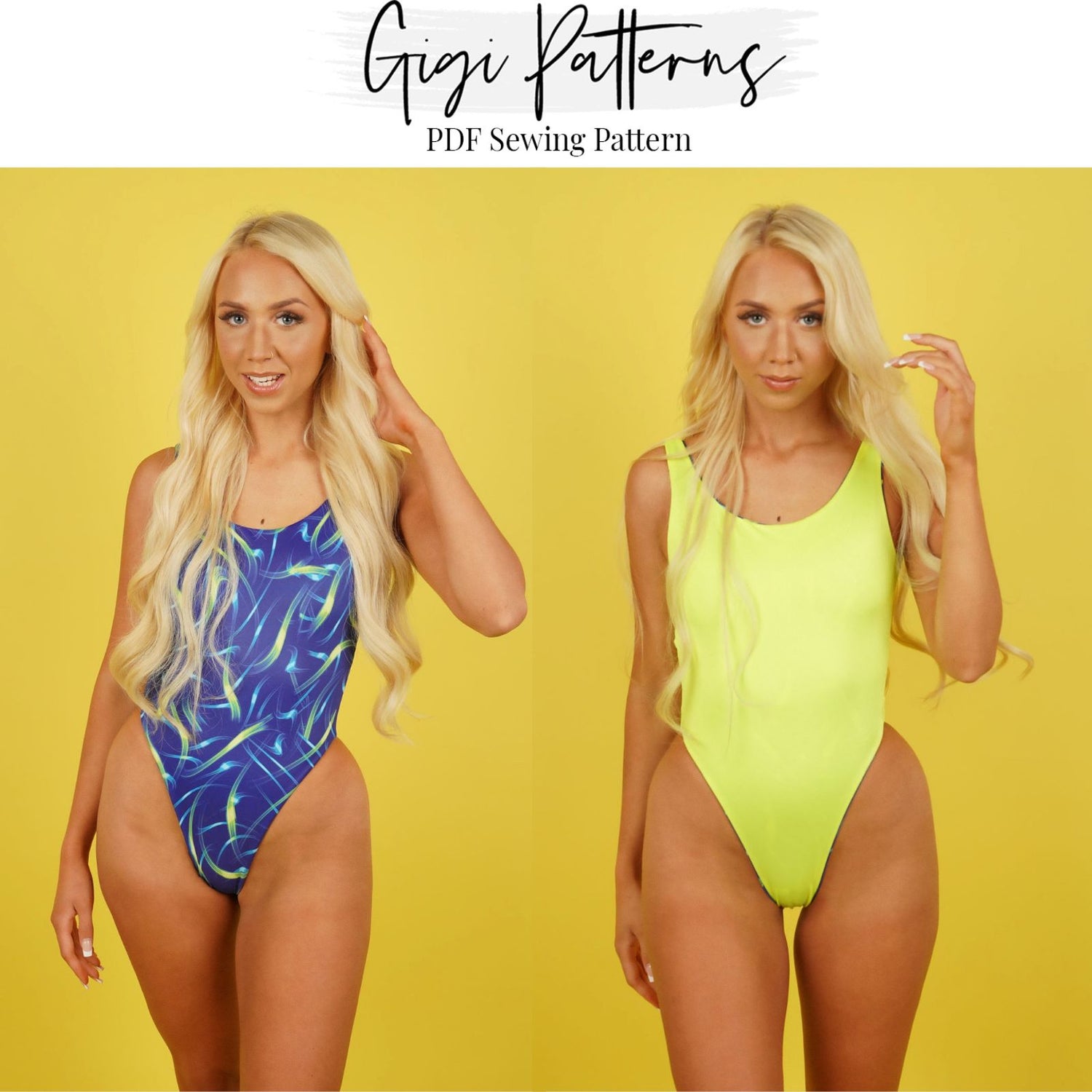PDF Swimsuit Pattern Super High Cut One Piece Swimsuit XS-5XL – GigiPatterns