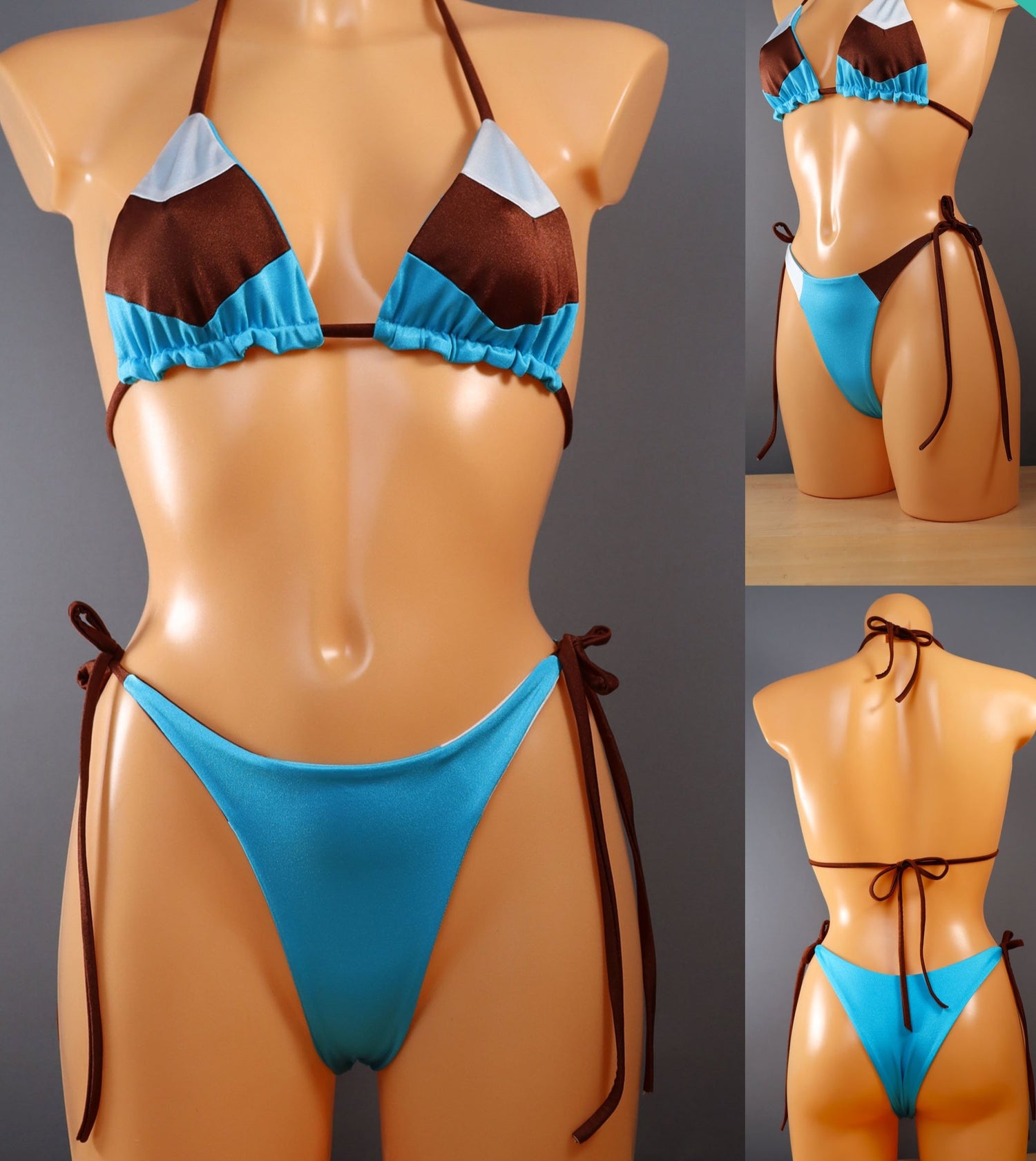 OLIVIA Color Block Strings Bikini Bottom Swimsuit Pattern - PDF SEWING PATTERN