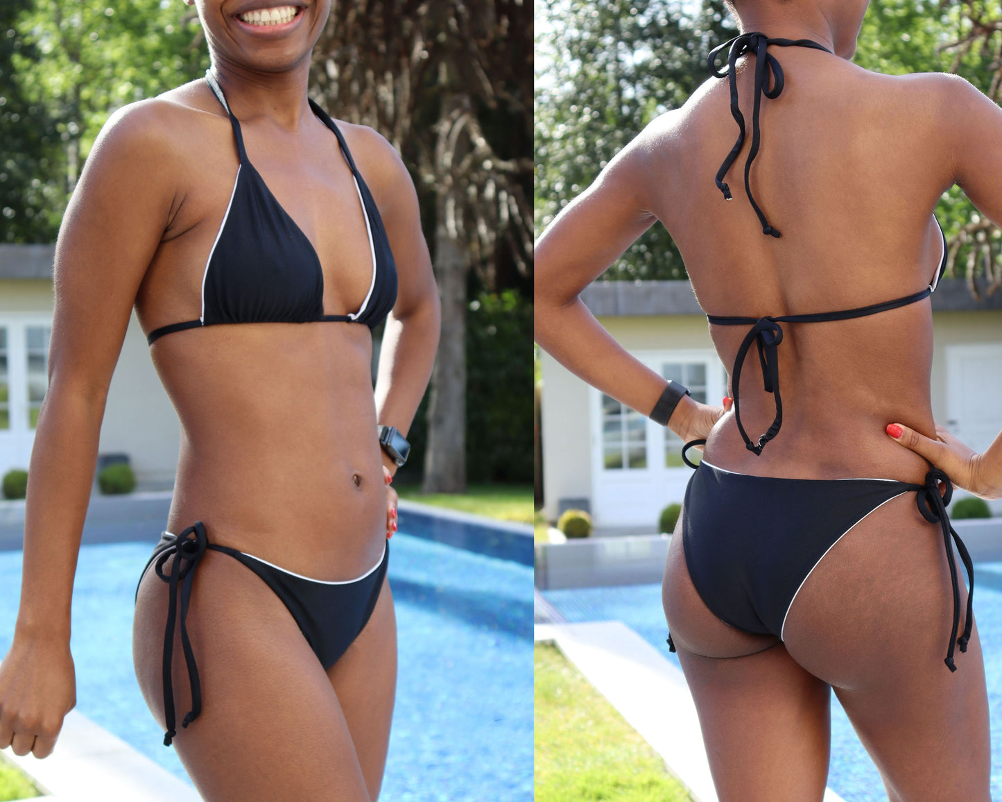Bikini Pattern, Swimsuit Pattern, Sewing Patterns, Triangle Top String Side and Bottom Set Bikini Pattern, Reversible bikini