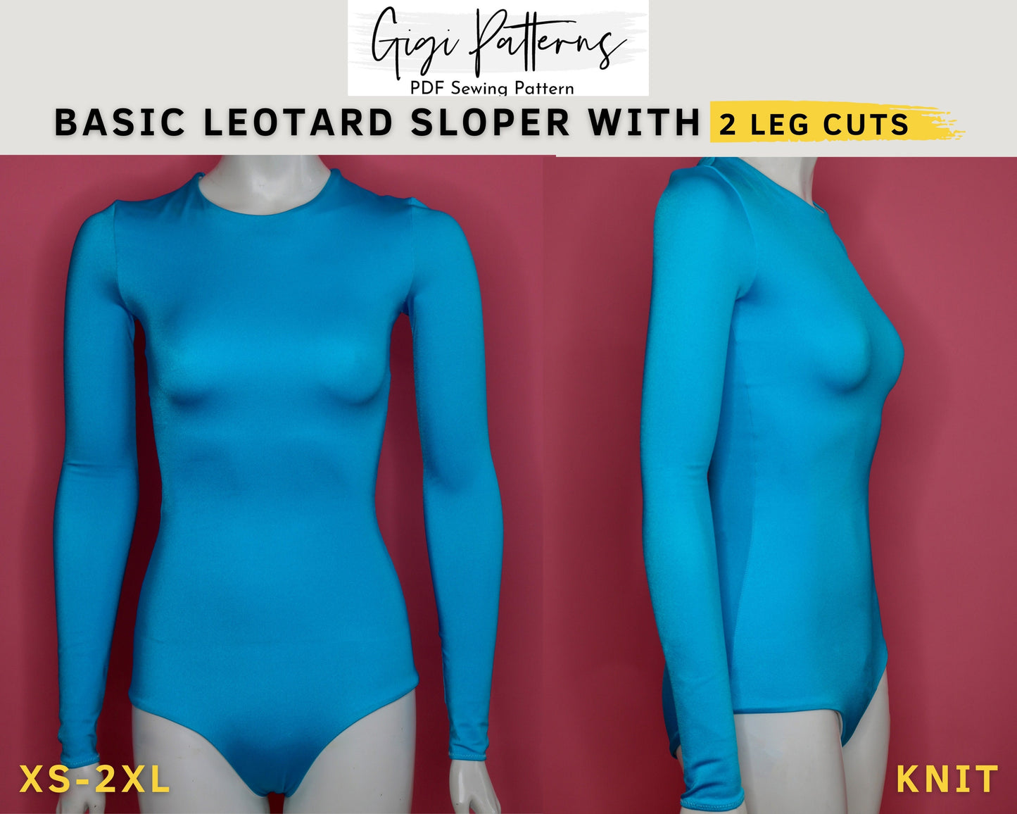 Women's Basic Leotard Sloper Pattern Block // Fashion designer, swimwe –  GigiPatterns
