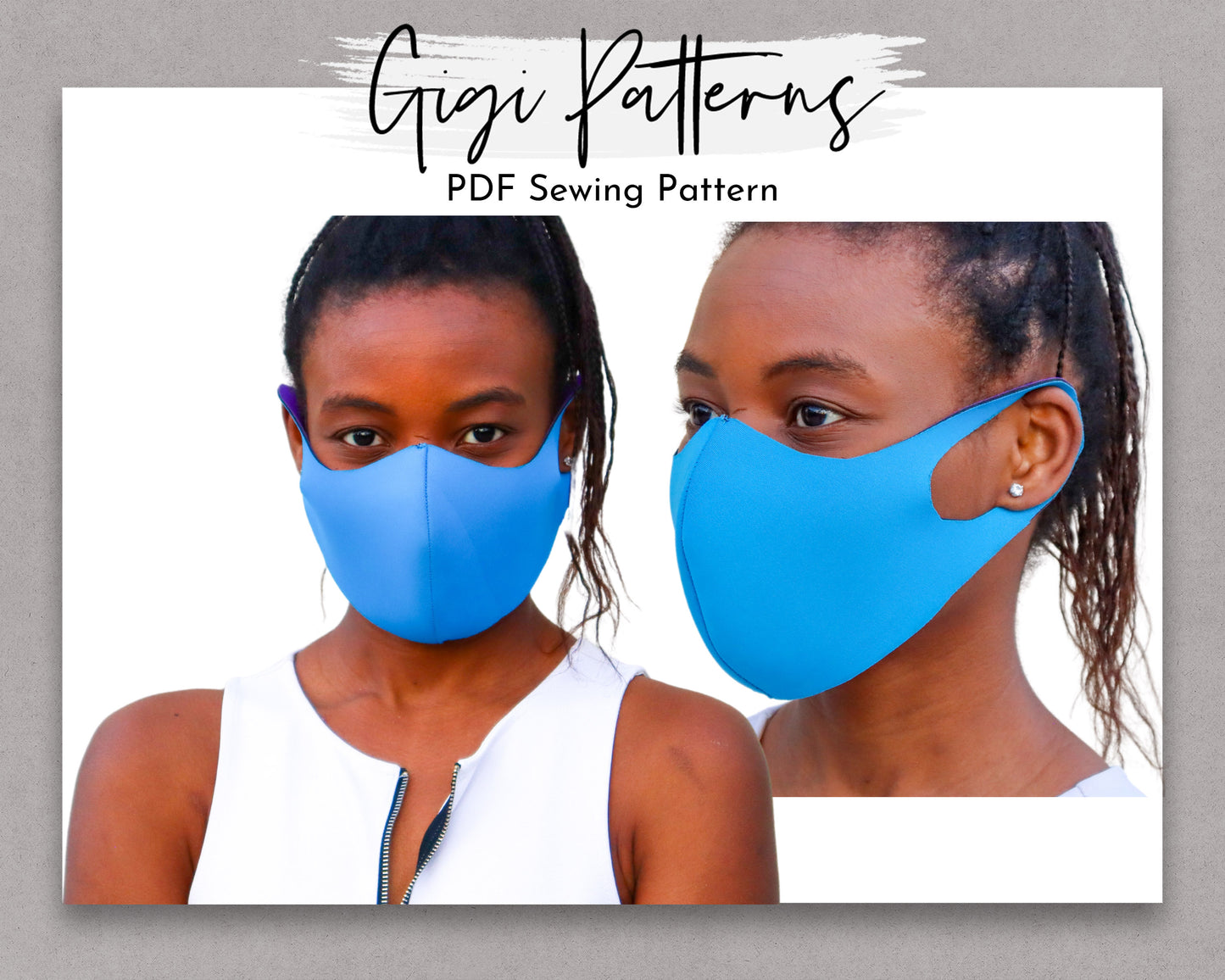 Patron de masque facial en néoprène facile à faire soi-même - Patron de couture PDF 